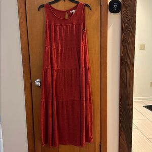 Max Studio Rust Red Sleeveless Dress